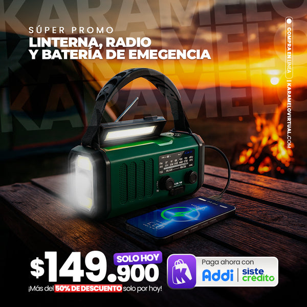 RADIO LINTERNA DE EMERGENCIA SOLAR
