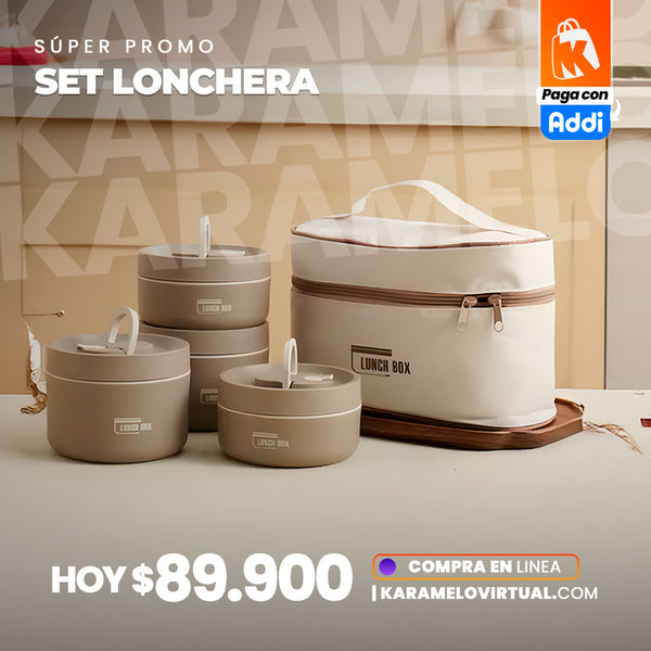 SET DE 4 LONCHERAS PORTA COMIDA HERMETICO