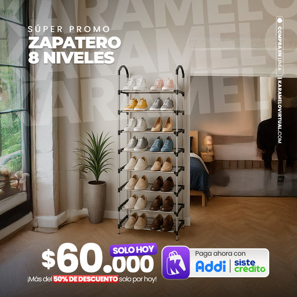 ZAPATERO 8 NIVELES PARA 24 PARES DE ZAPATOS