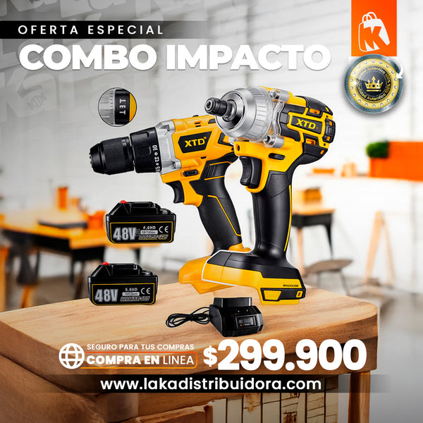 COMBO TALADRO PERCUTOR + TALADRO ATORNILLADOR DE IMPACTO
